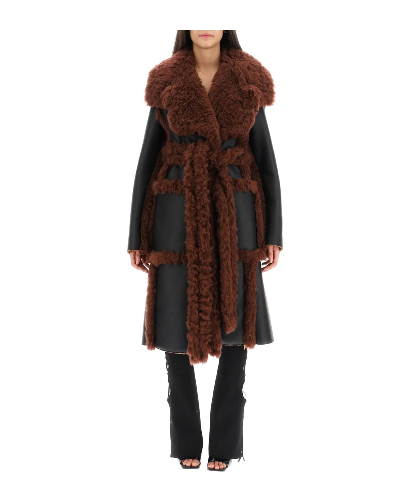 Stella McCartney Alter Mat Coat With Fur-free-fur - BLACK GINGER (Black)