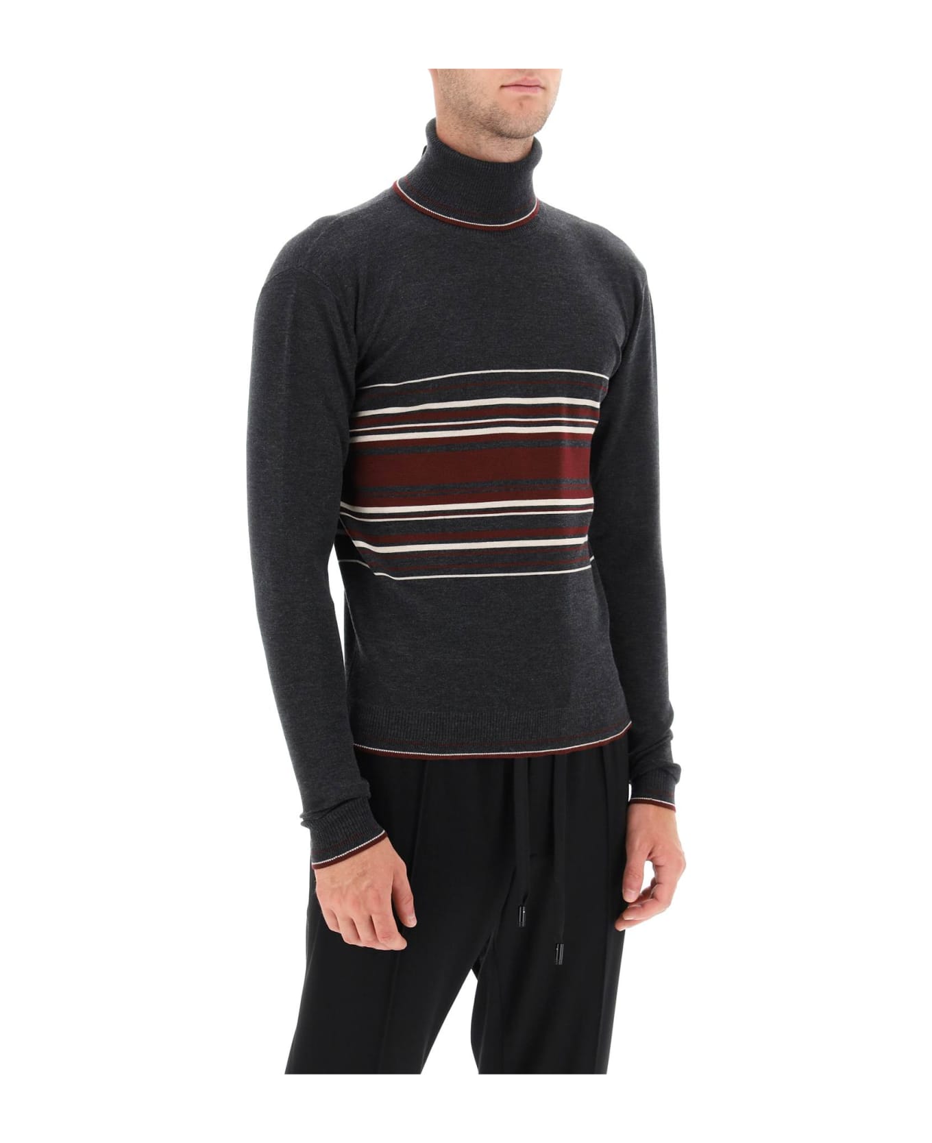 Dolce & Gabbana Striped Turtleneck Sweater - Variante Abbinata