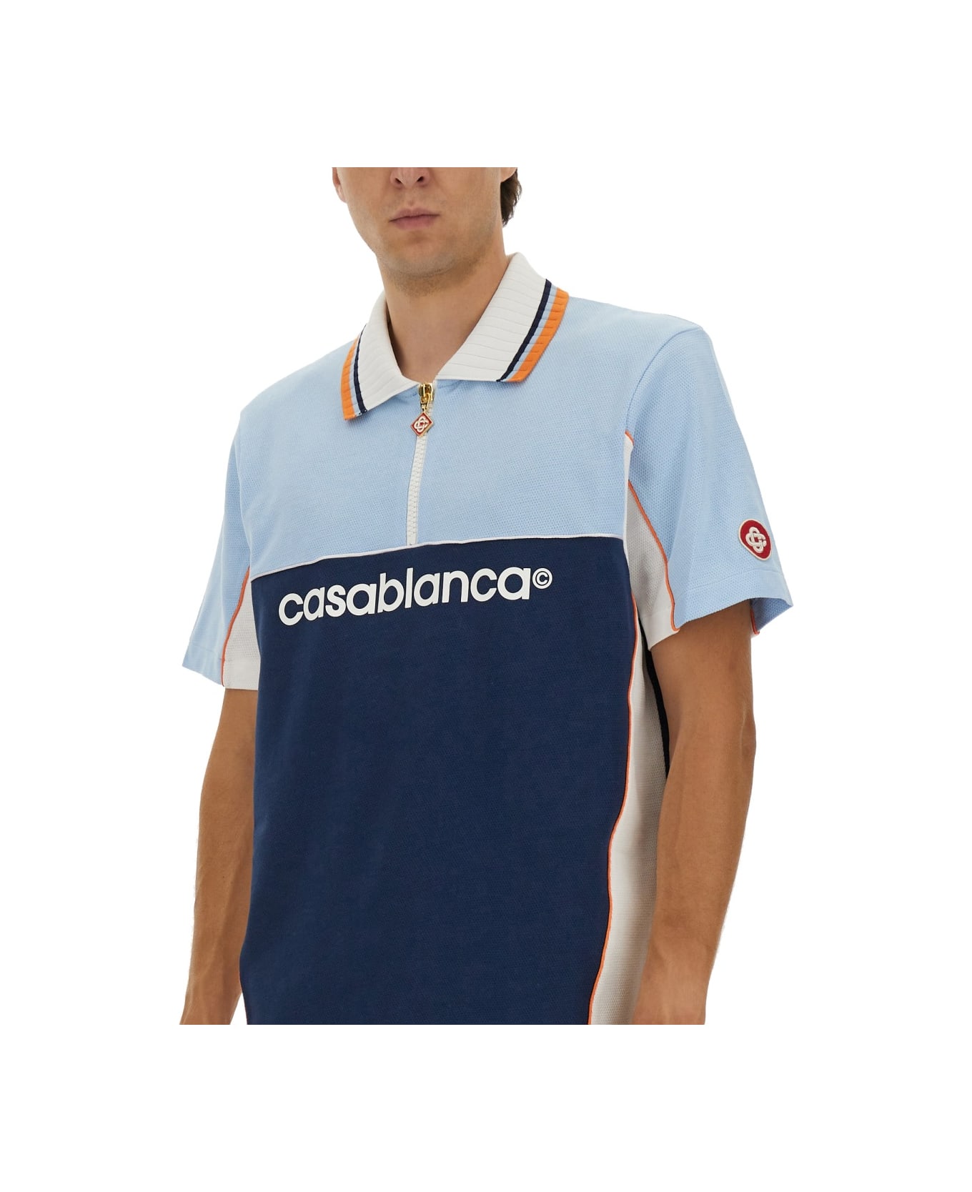 Casablanca Oversize Fit Polo Shirt - BLUE
