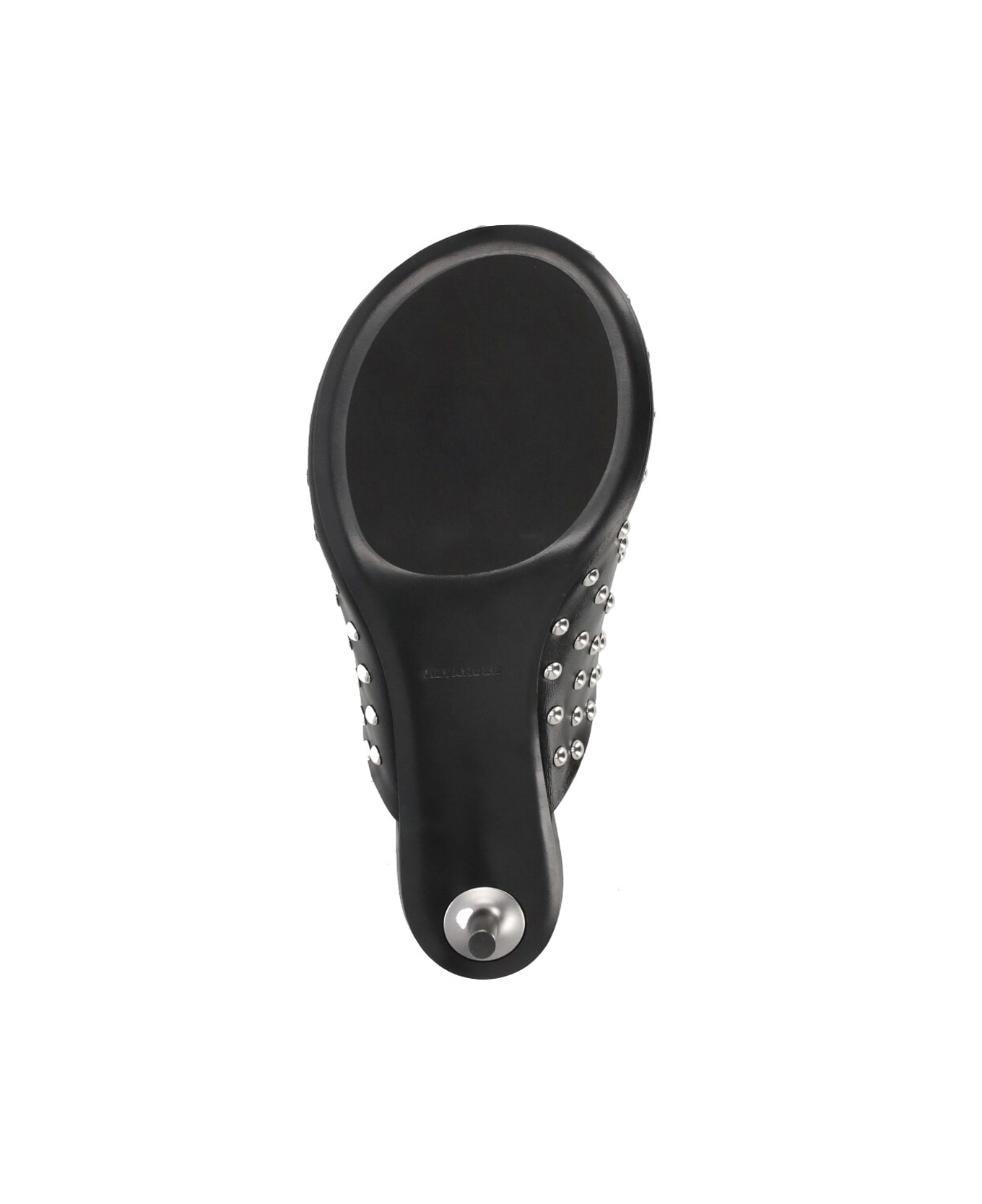 Jil Sander Leather Sabot With Studs - Black
