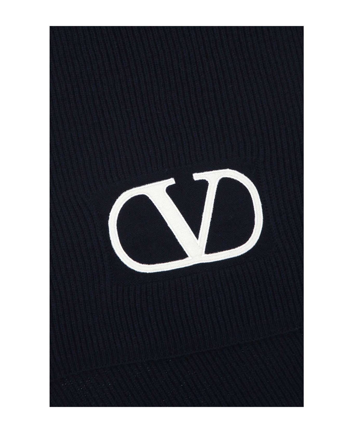 Valentino Garavani Midnight Blue Wool Scarf - 598 スカーフ＆ストール