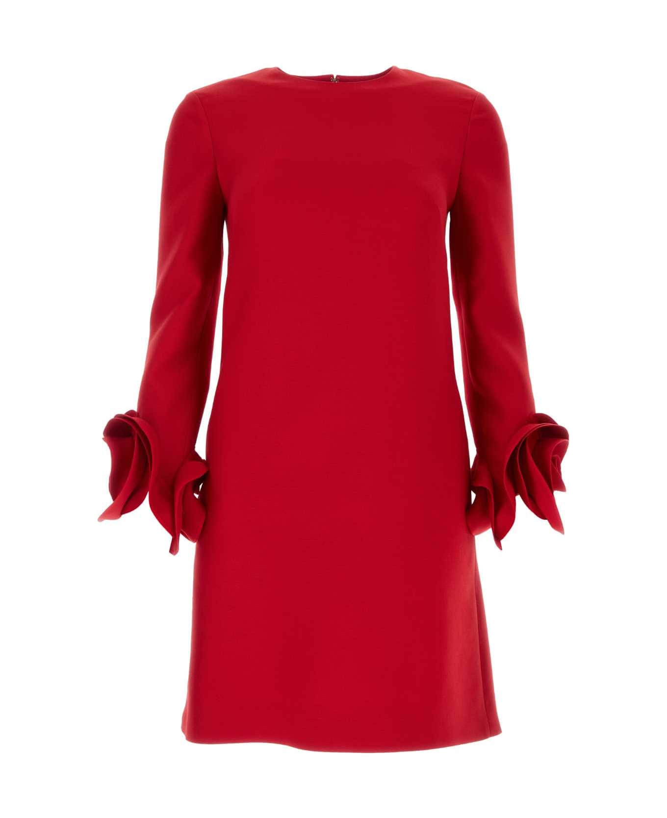 Valentino Garavani Red Wool Blend Dress - ROSSO ワンピース＆ドレス