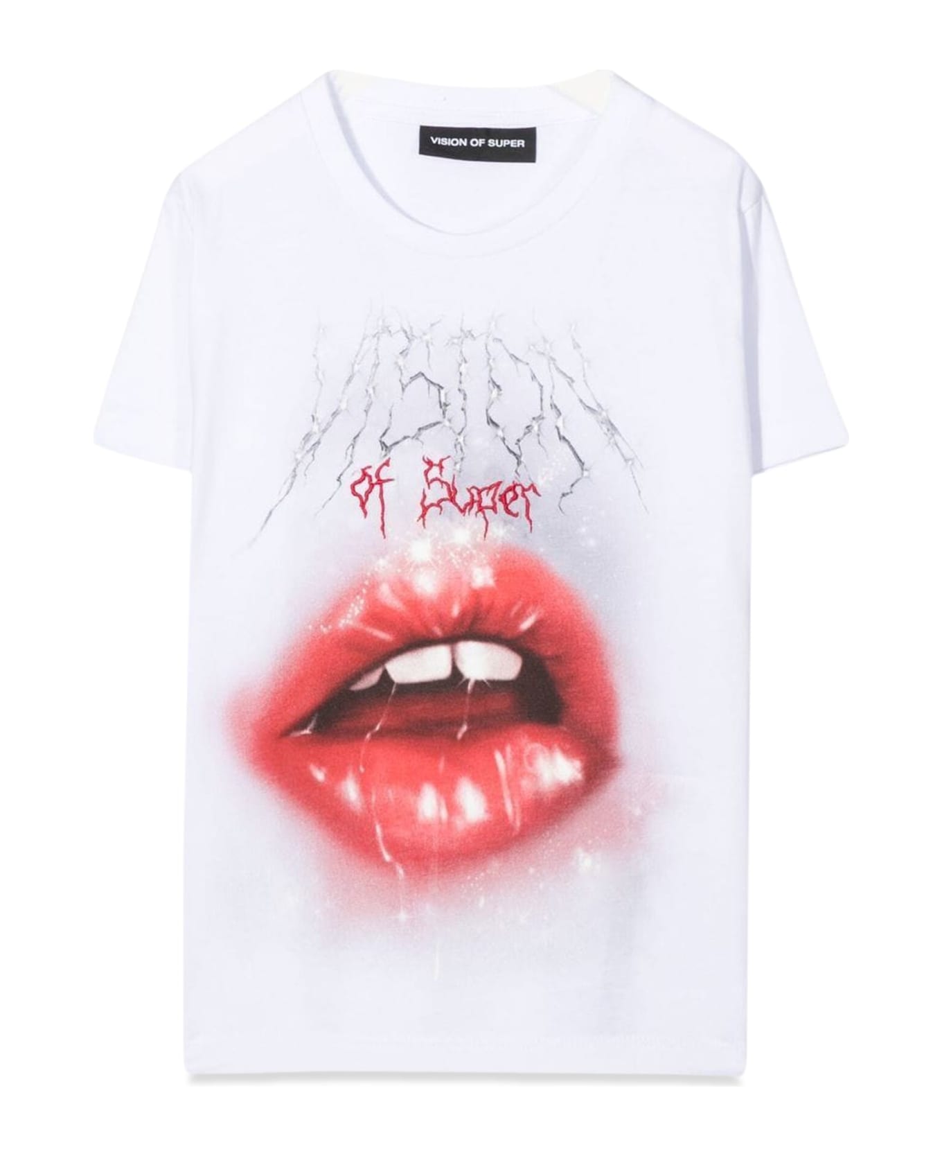 Vision of Super Rock Mouth Print - BIANCO
