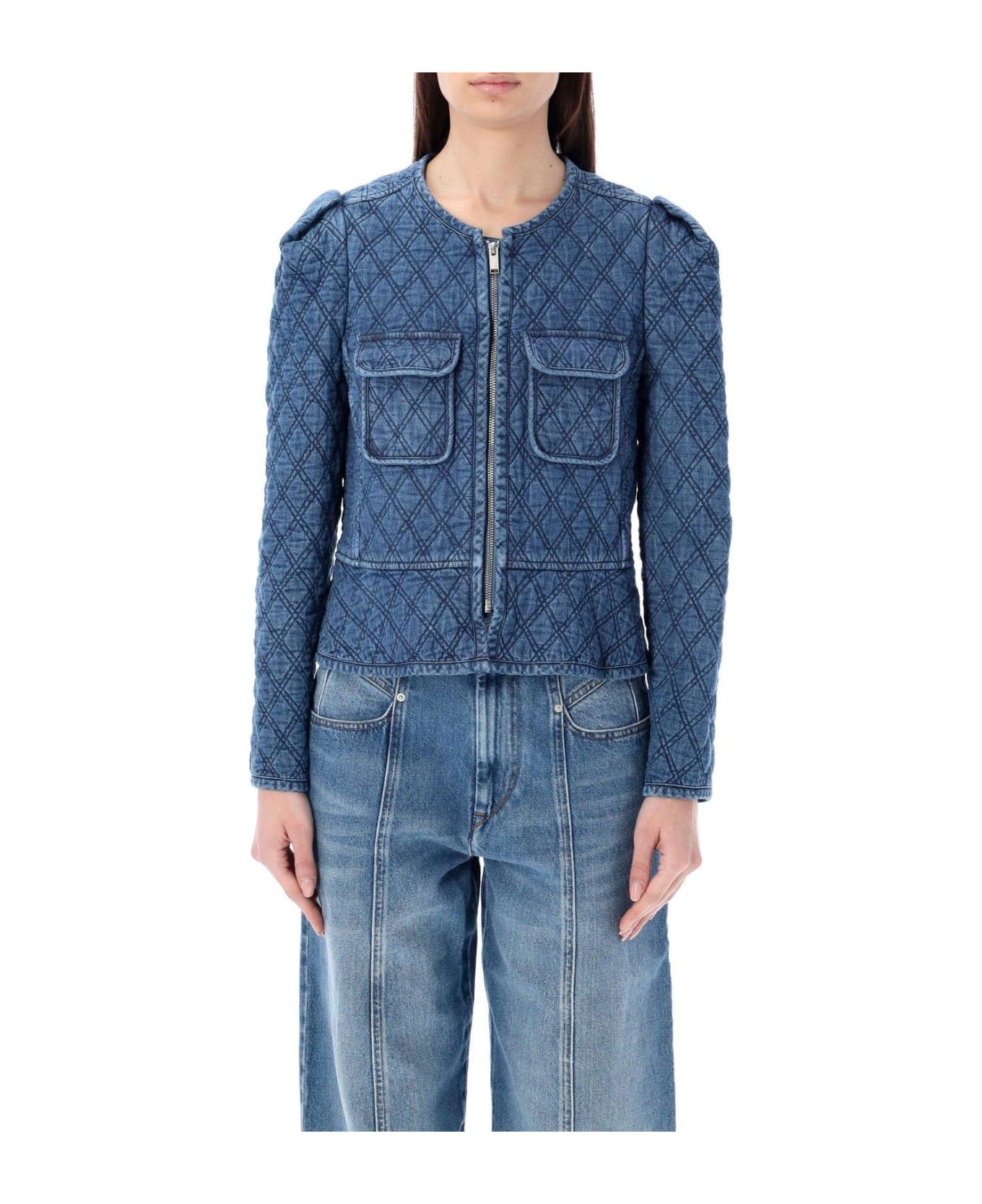 Marant Étoile Deliona Zipped Denim Jacket - BLUE