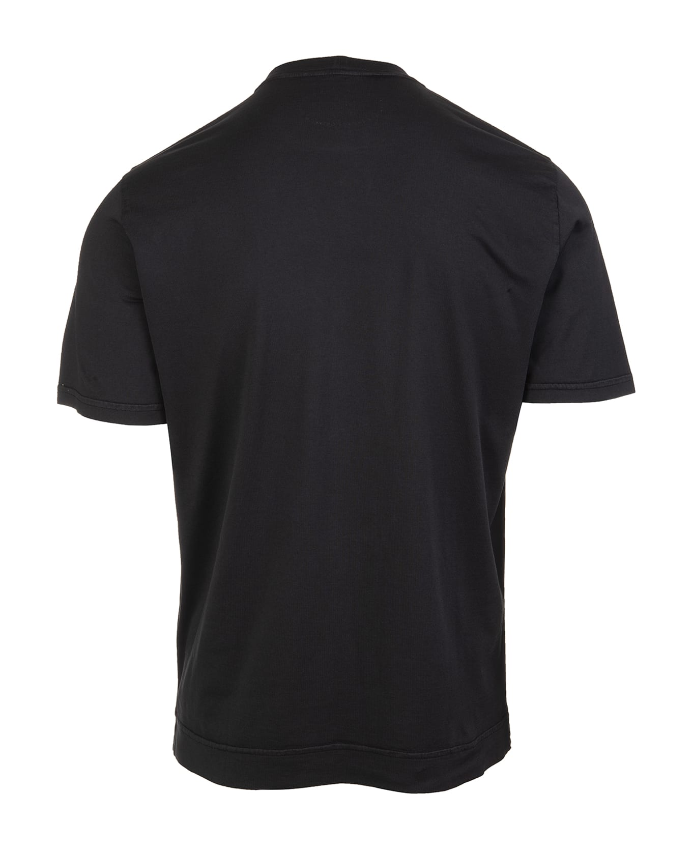 Fedeli Basic T-shirt In Black Giza Jersey - Black