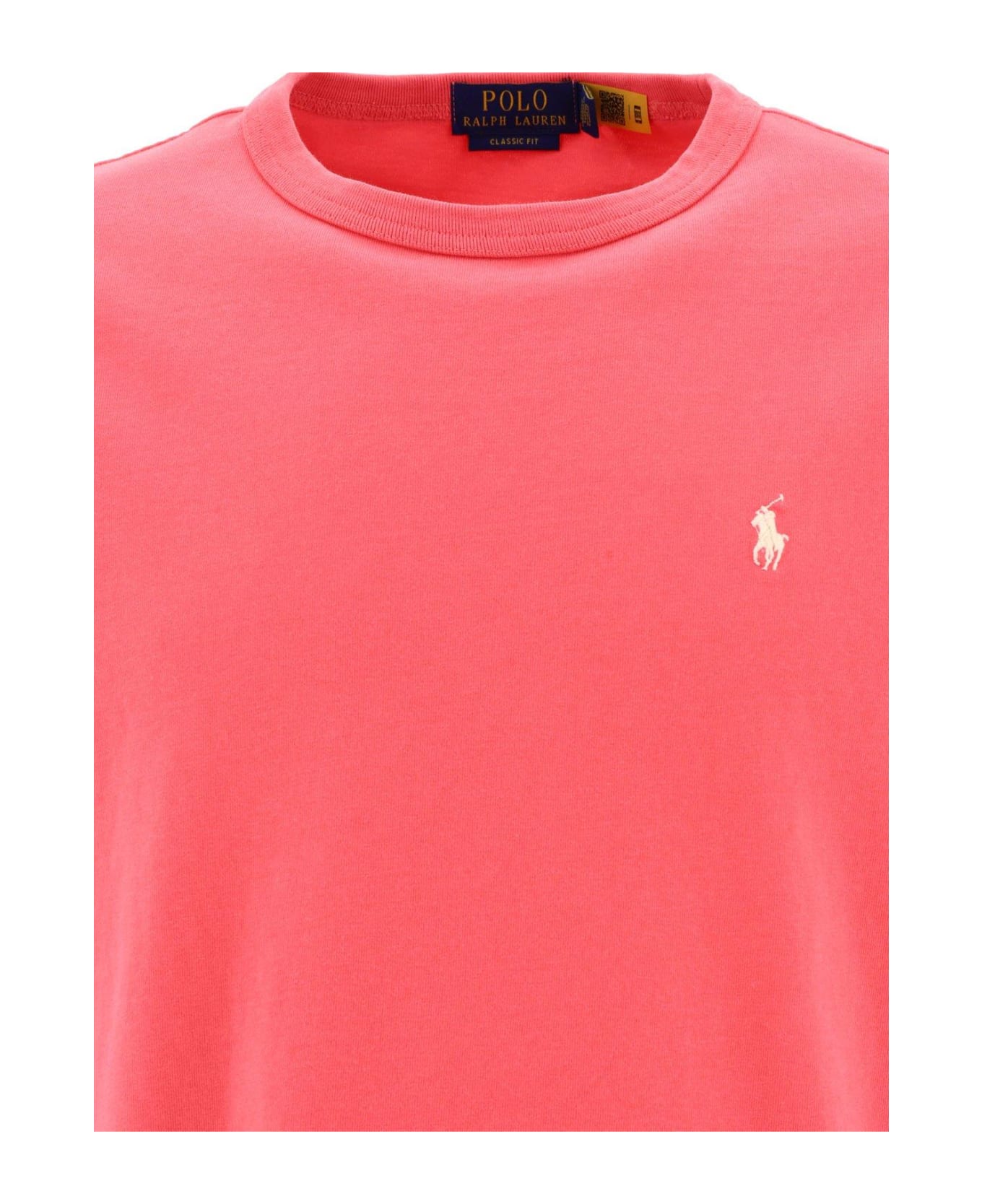 Ralph Lauren Logo-embroidered Crewneck T-shirt - PALE RED