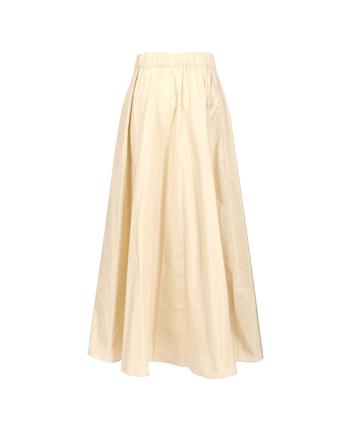 Parosh Beige Midi Skirt With Elastic Waist And Ruffle Design - Beige