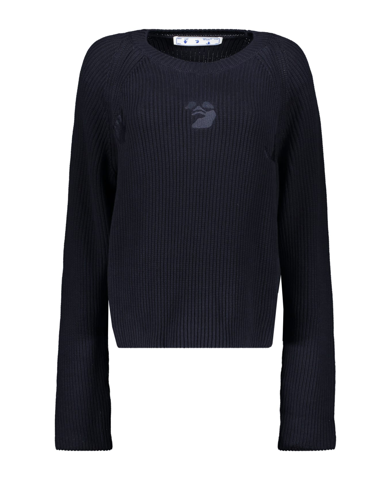 Off-White Long Sleeve Crew-neck Sweater - blue