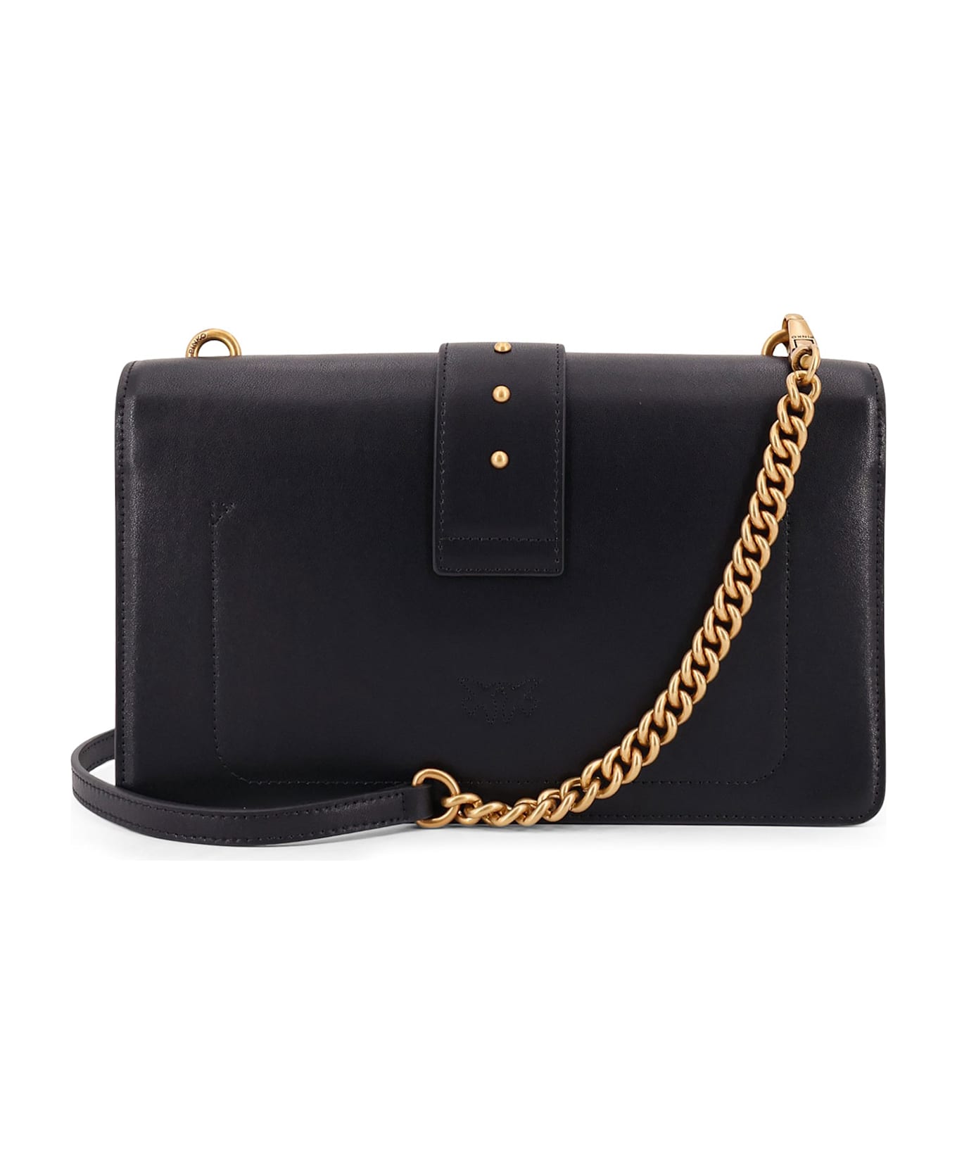 Pinko Love One Leather Shoulder Bag - Black
