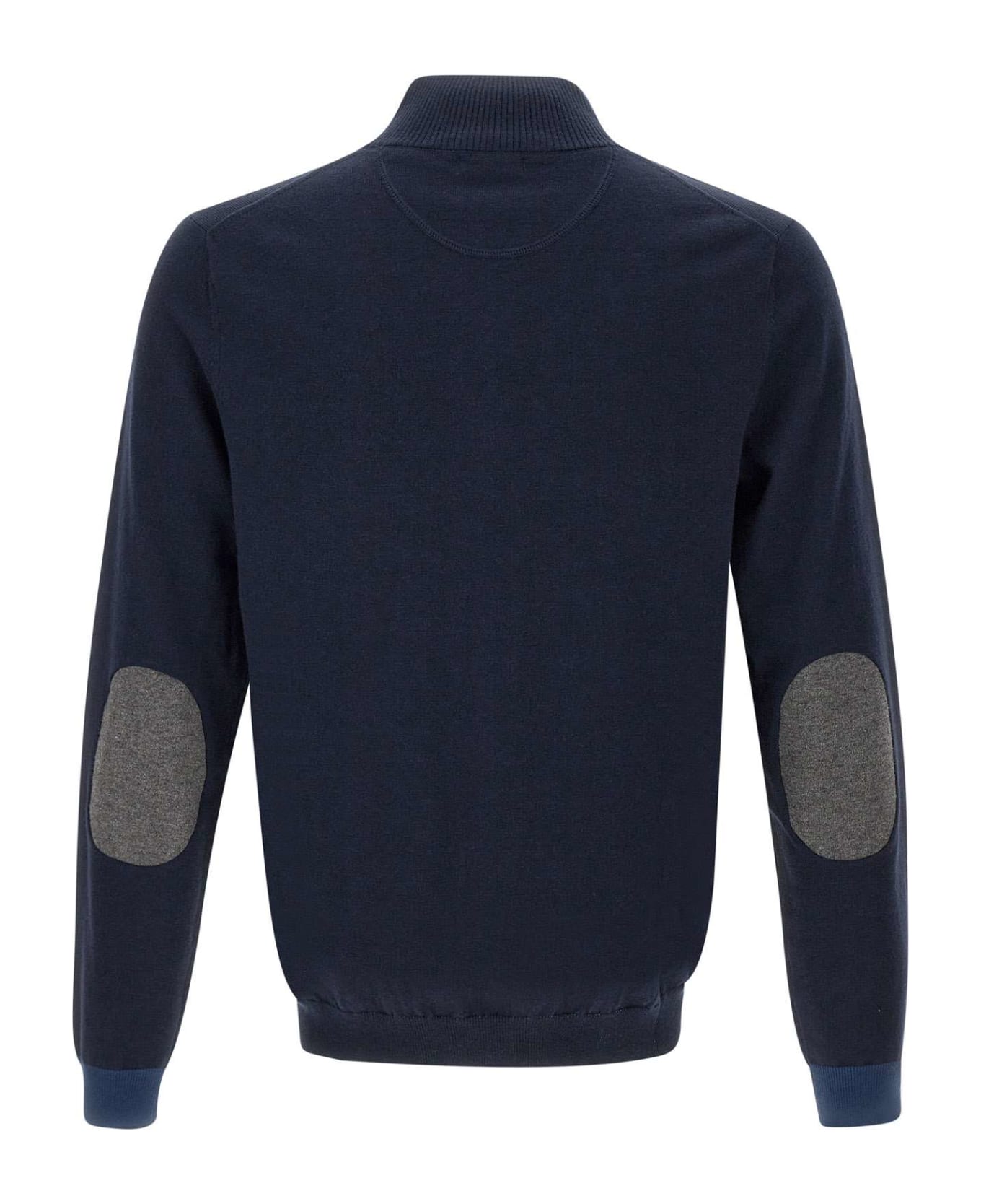 Sun 68 'stripes' Cotton And Wool Sweater Sweater - NAVY BLUE