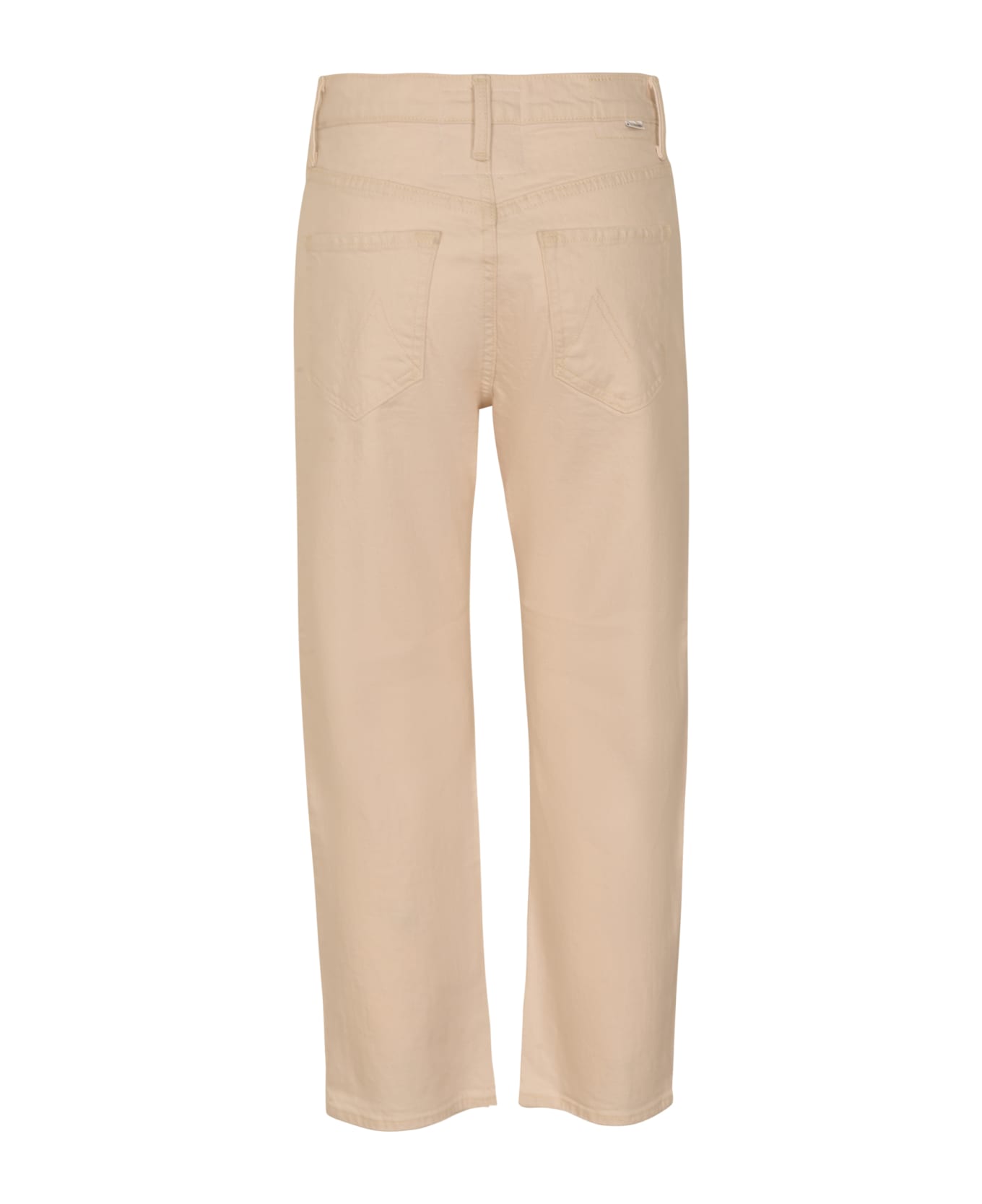 Mother Button Straight Jeans - Natural