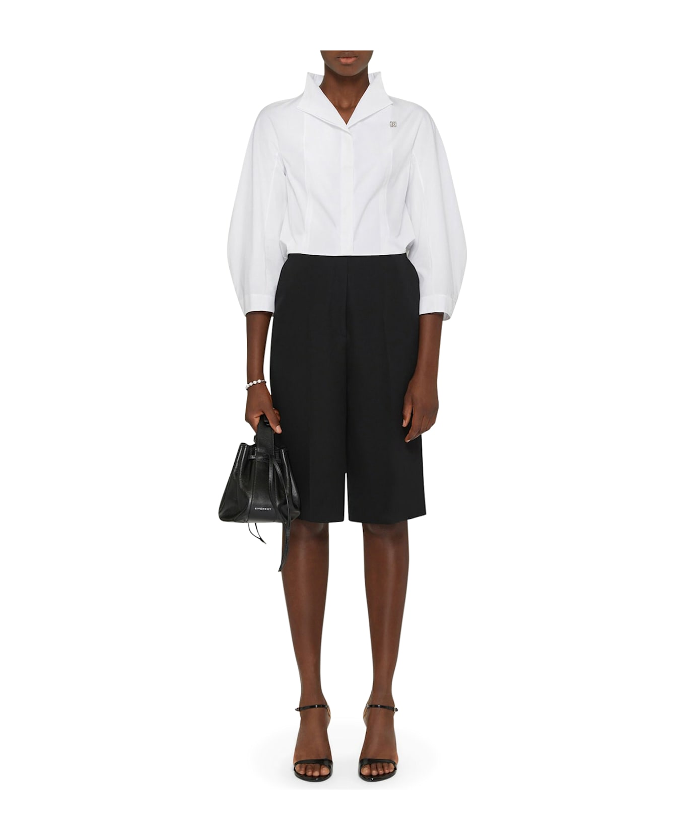 Givenchy Cotton Poplin Crop Shirt - White