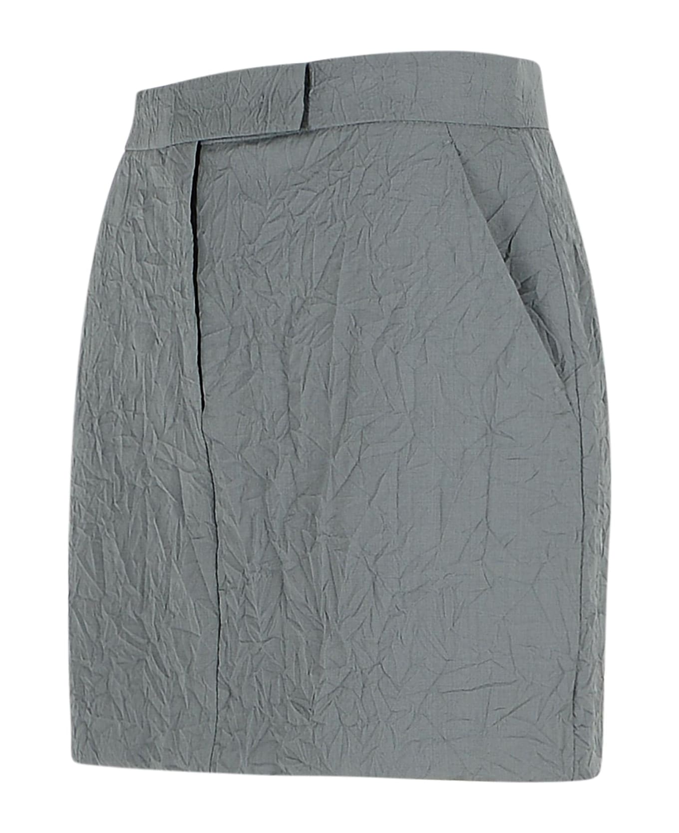 Max Mara 
abate
 Grey Virgin Wool Skirt - Grey