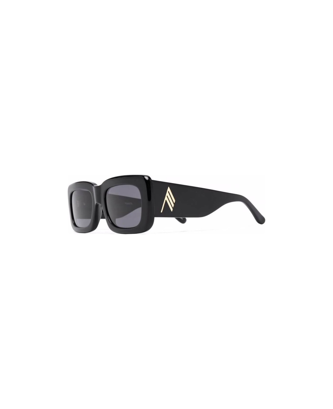 The Attico 'marfa' Black Square Sunglasses With Logo In Shiny Acetate Woman The Attico