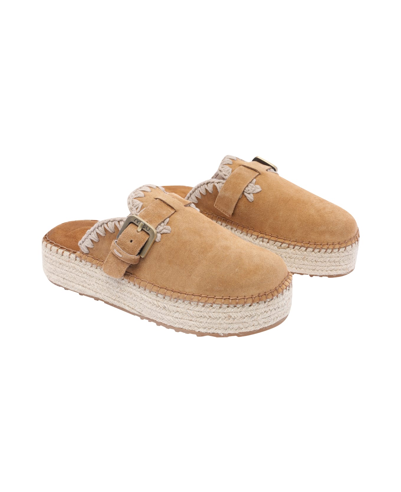 Mou Jute Suede Clog - Cognac