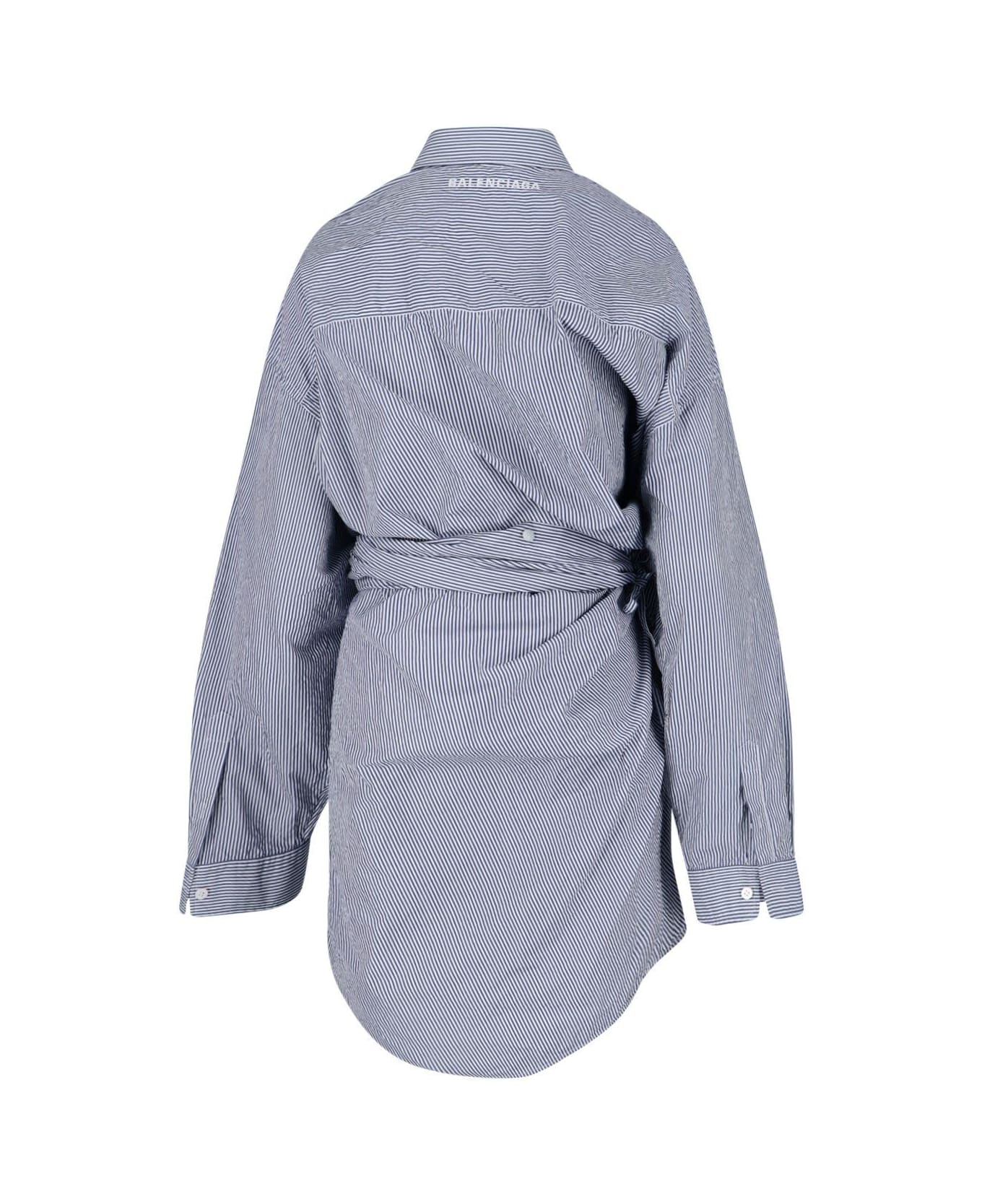 Balenciaga Chemisier Wrap Dress - BLUE ワンピース＆ドレス