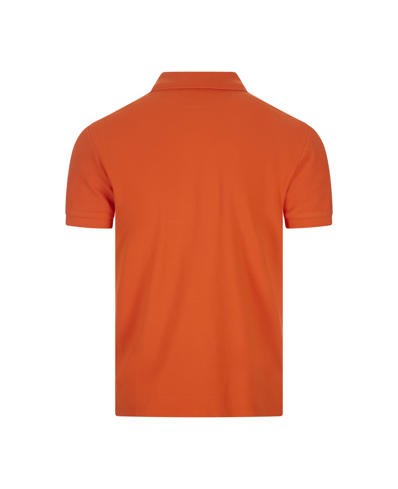 Ralph Lauren Orange And Blue Slim-fit Piquet Polo Shirt - Orange