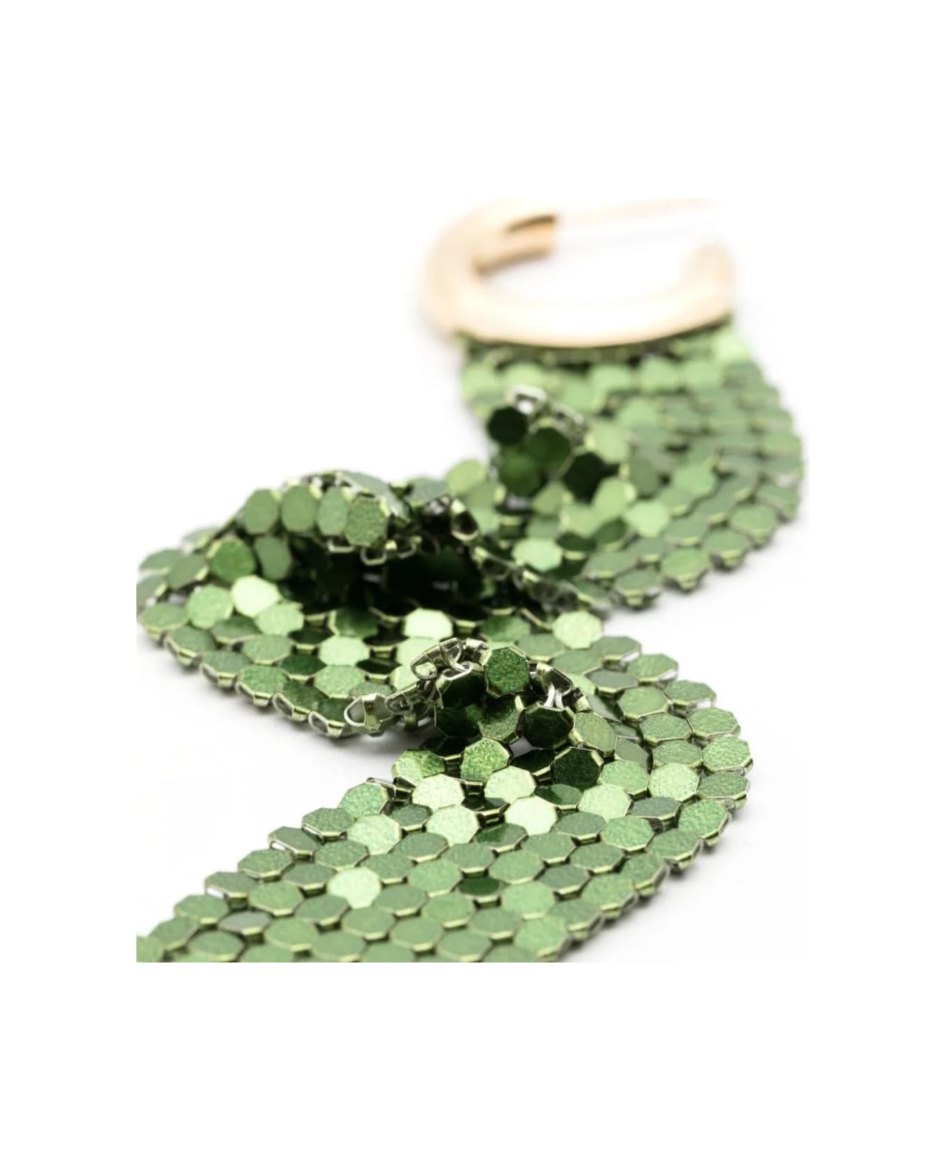Paco Rabanne Rectangular Drop Earrings In Green Mesh - Green イヤリング