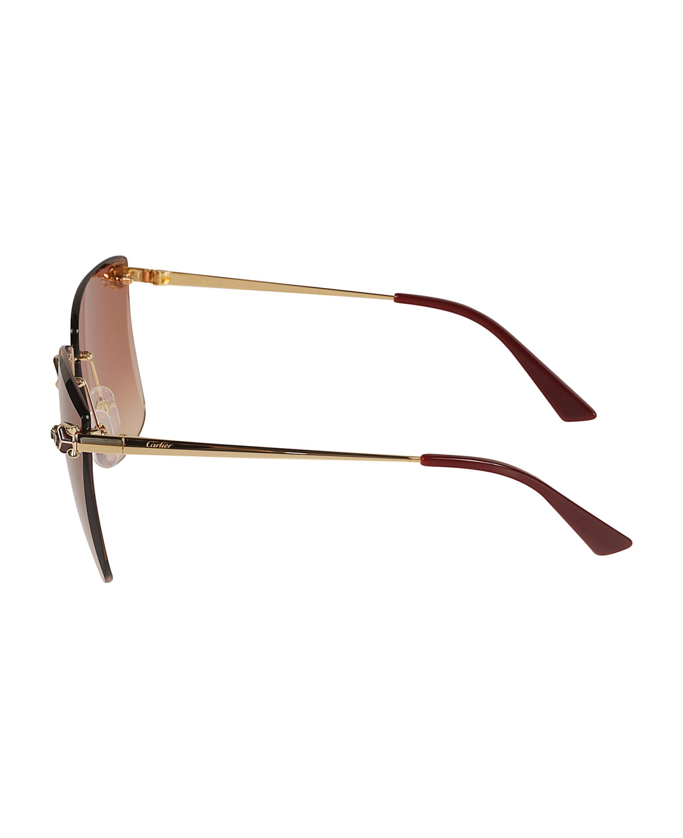 Cartier Eyewear Square Patterned Sunglasses - Gold