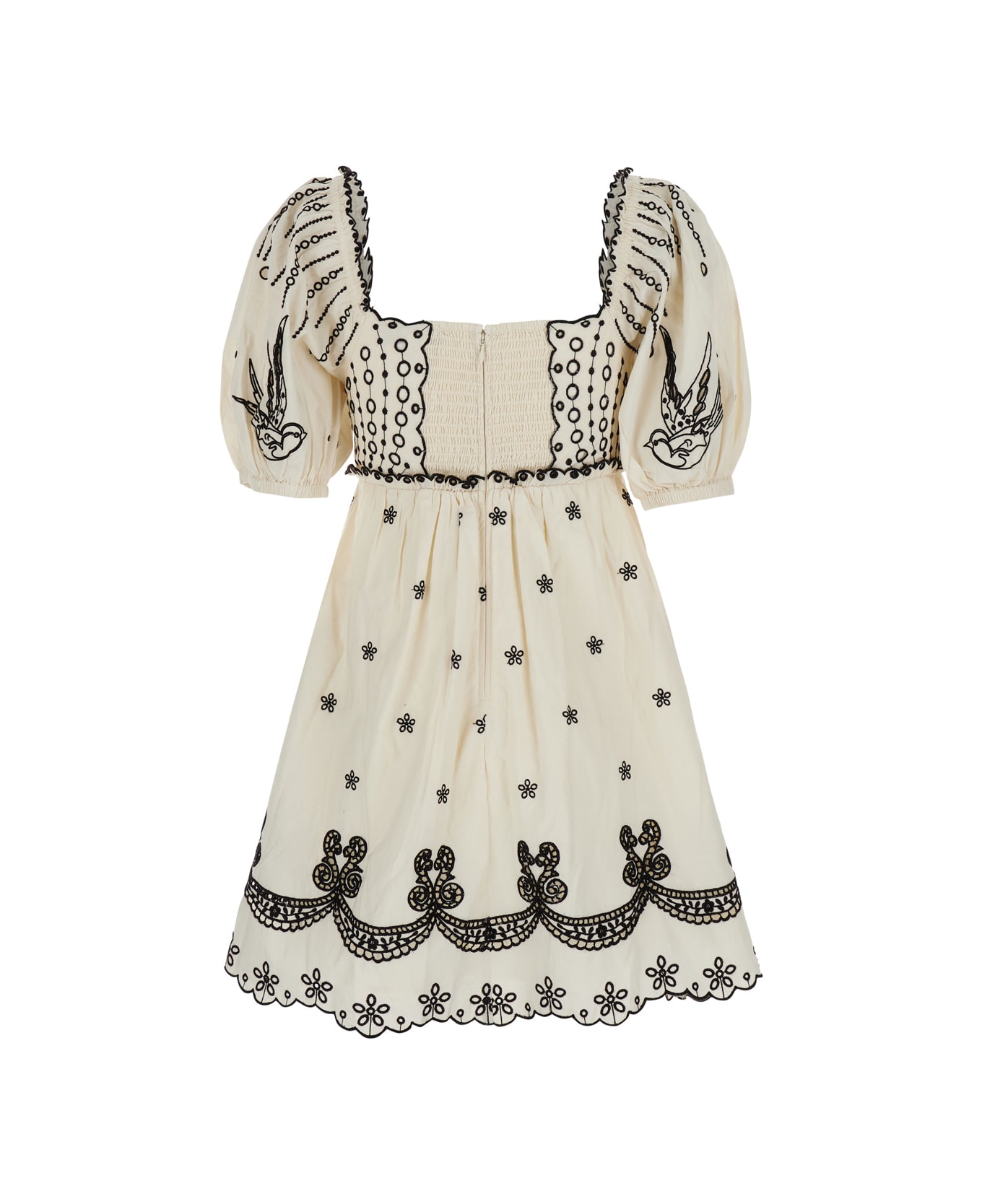 Sea New York 
kingsley
 White Dress With All-over Embroidery In Cotton Woman - White