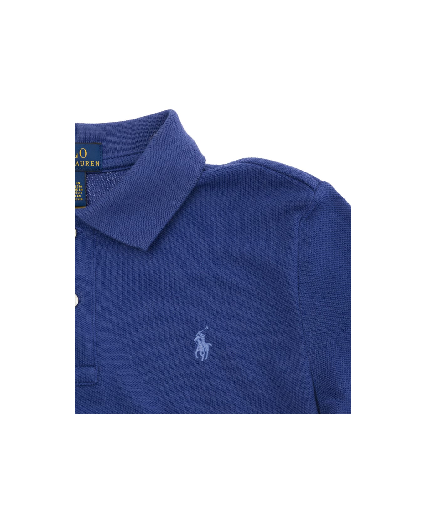 Polo Ralph Lauren Blue Polo Shirt With Pony Embroidery In Cotton Boy - Blu