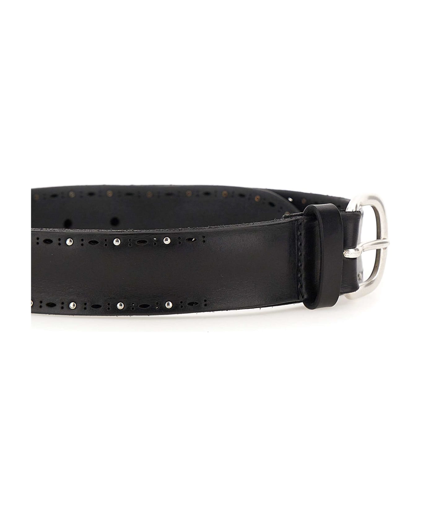 Orciani "bull Soft" Leather Belt - BLACK ベルト