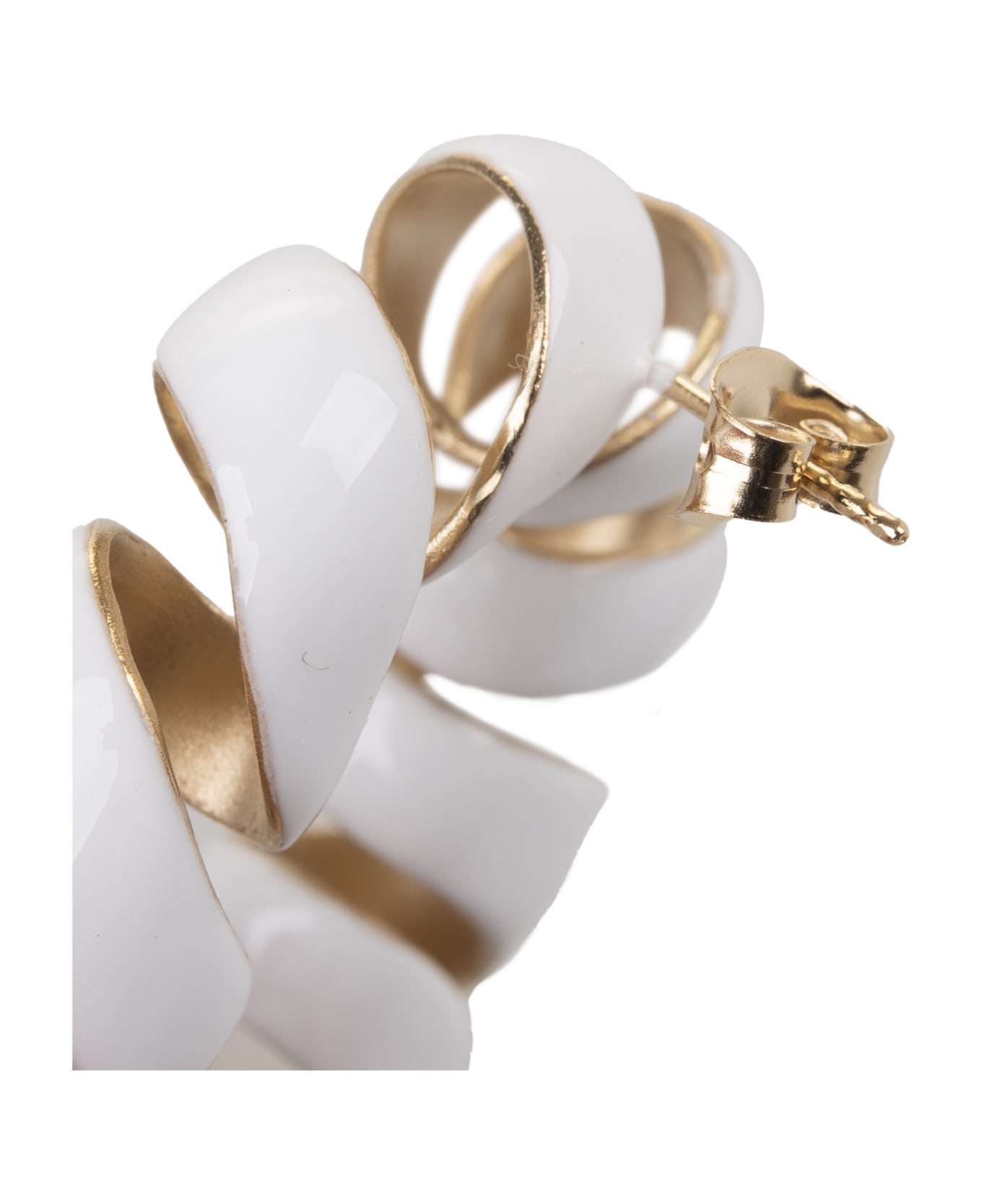 Paco Rabanne White Enamelled Brass Earrings - White