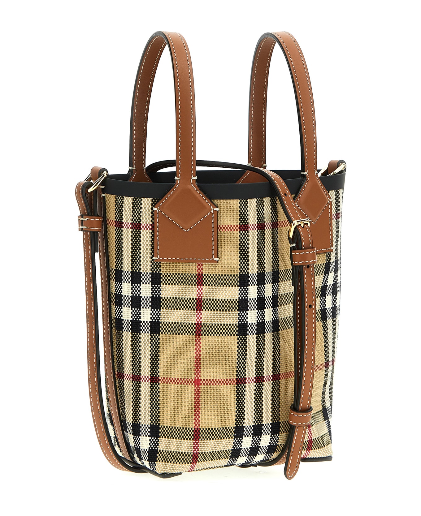 Burberry 'london Mini' Shopping Bag - VINTAGE CHCK/A.BEIGE トートバッグ