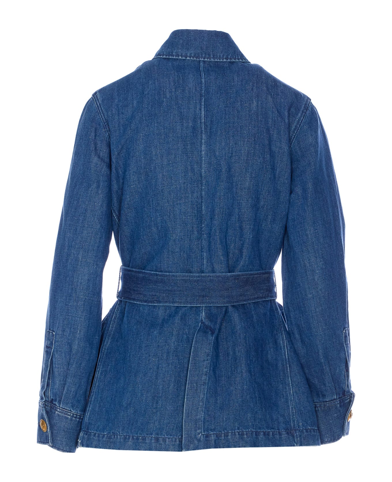 Valentino Garavani Solid Sahariana In Denim - Blue