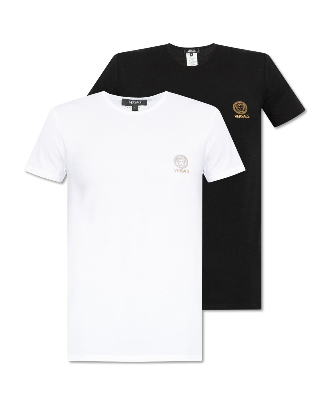 Versace T-shirt Two-pack - WHITE/BLACK