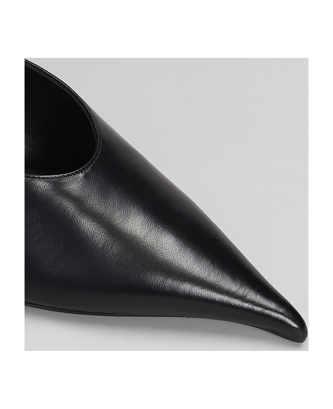 Mugler Slipper-mule In Black Leather - black