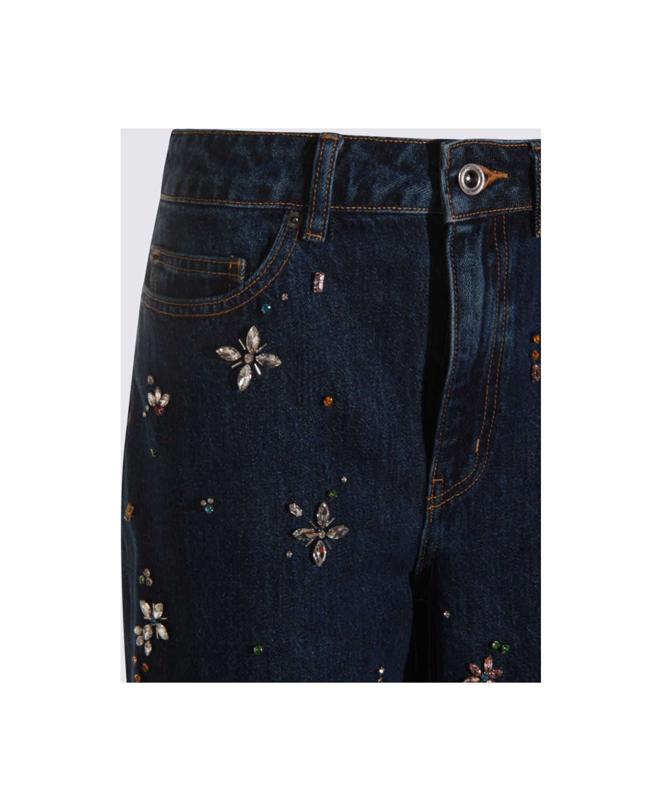 self-portrait Blue Cotton Jeans - Blue