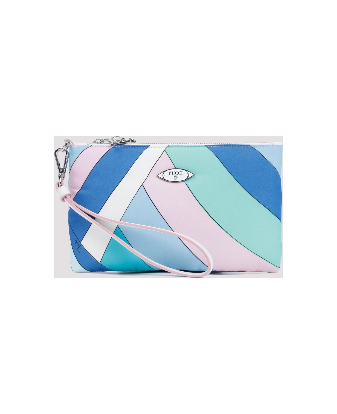 Pucci Polyamide Pouch - BLUE/WHITE