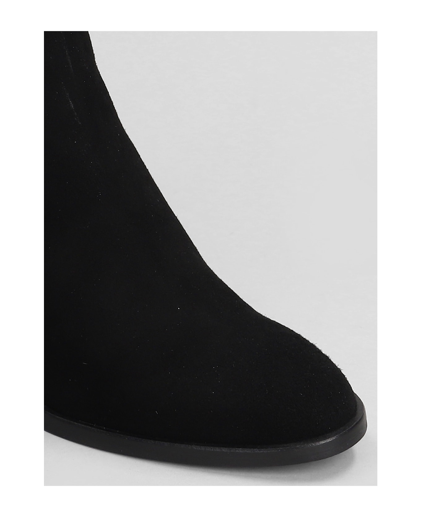 Julie Dee High Heels Ankle Boots In Black Suede - black