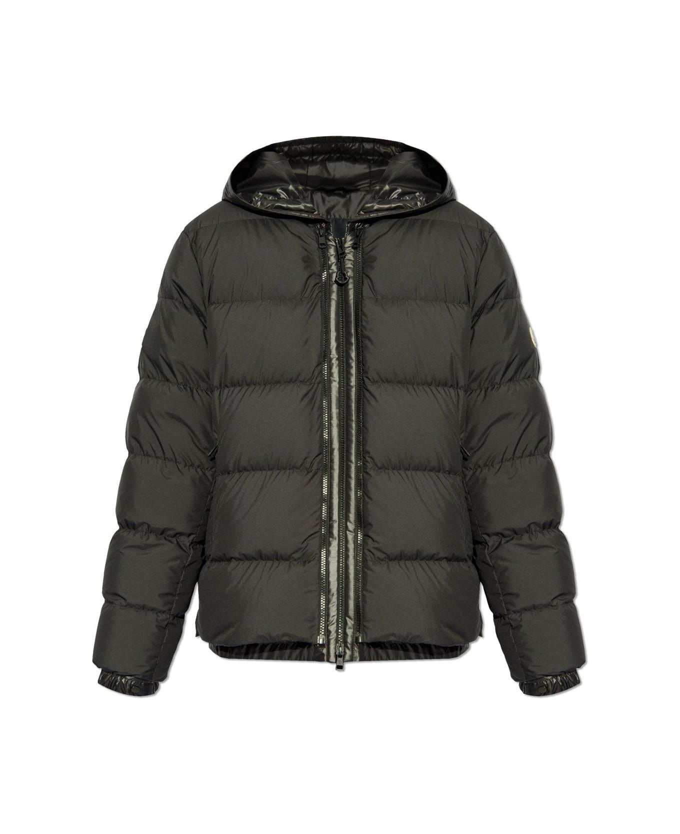 Moncler Zip-up Hooded Puffer Jacket - Black