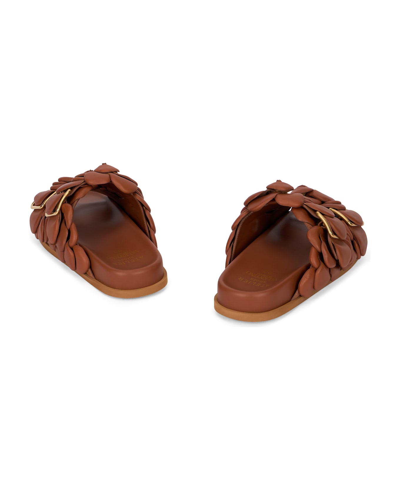 Valentino Garavani Leather Slides - brown