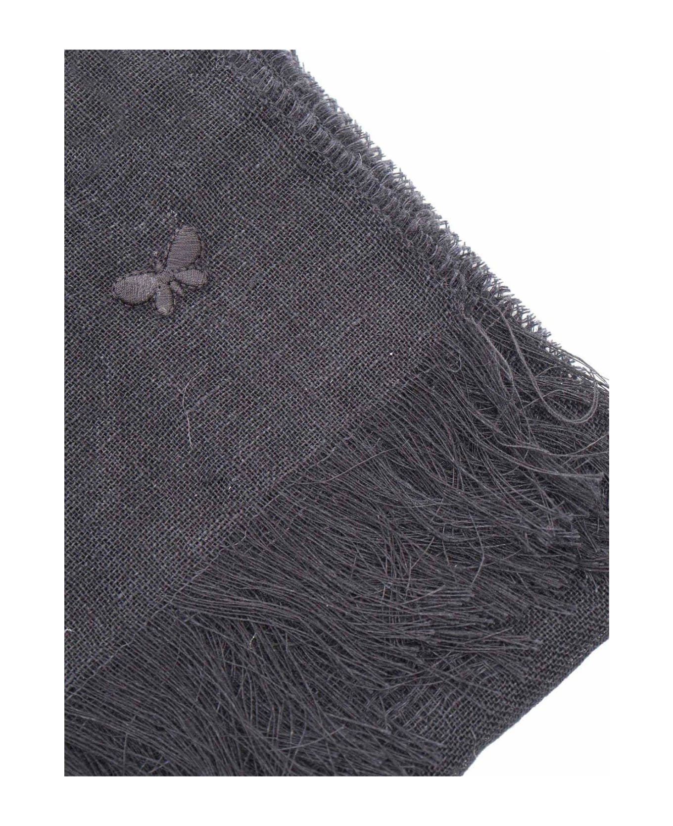 Weekend Max Mara Butterfly Embroidered Stole - BLACK