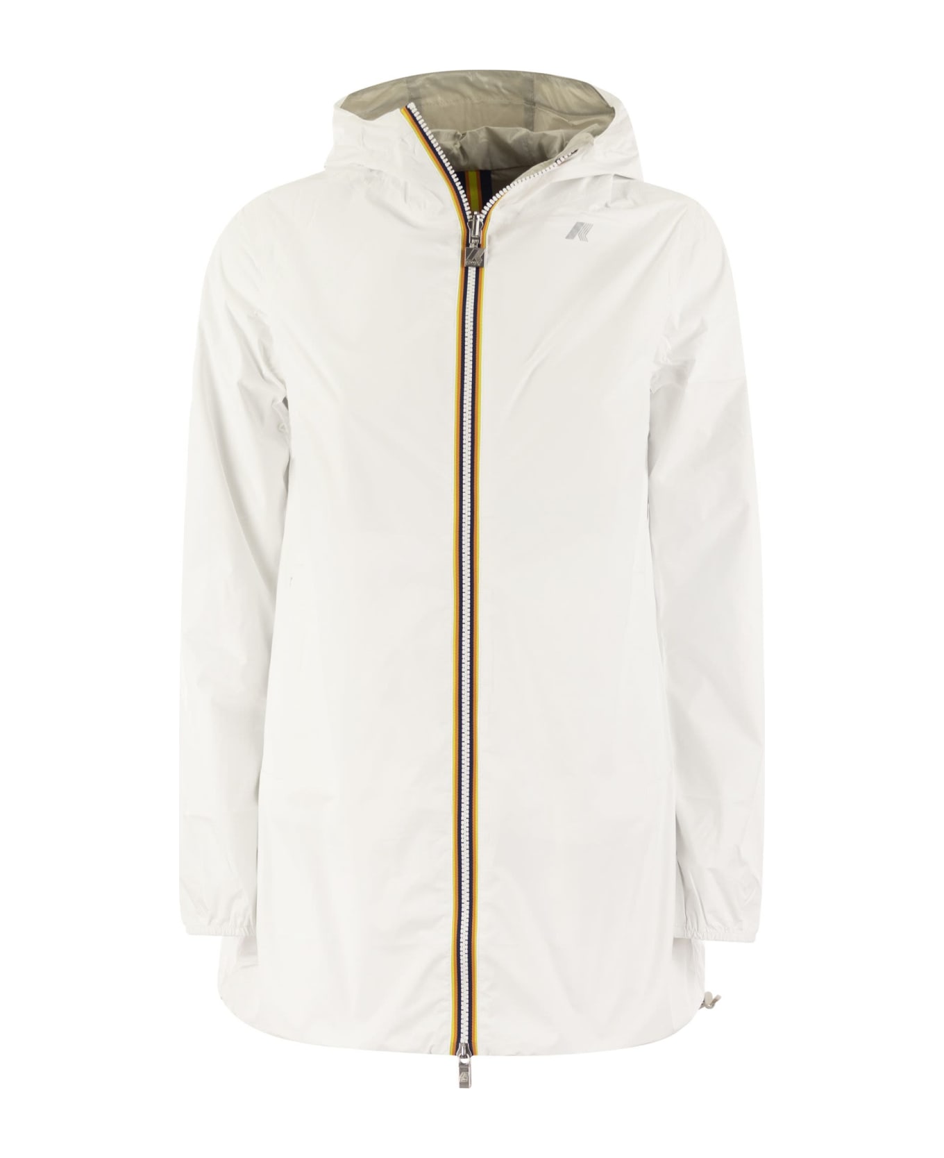 K-Way Sophie Plus - Reversible Hooded Jacket - White/beige
