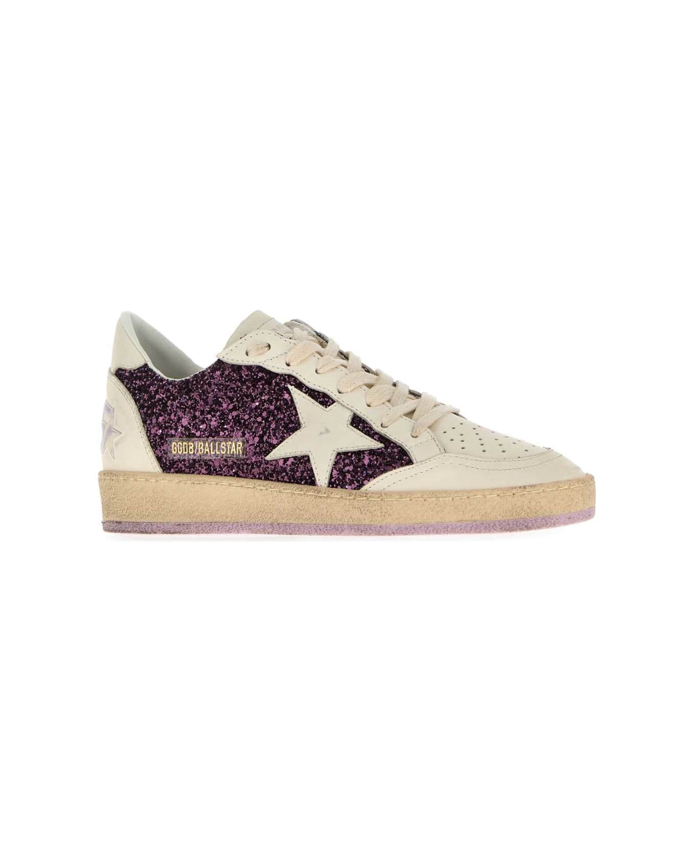 Golden Goose Multicolor Fabric And Leather Ball Star Sneakers - Viola