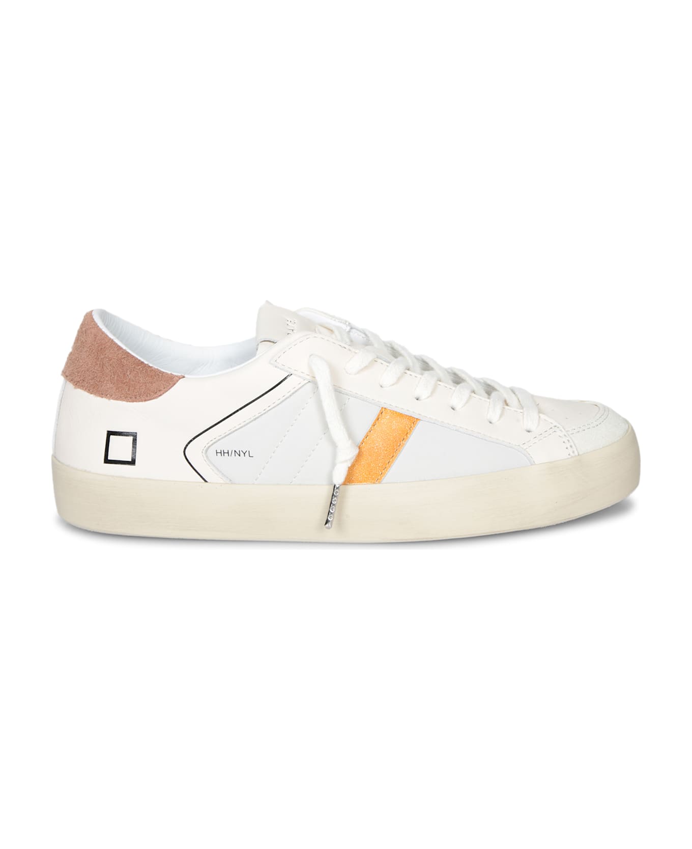 D.A.T.E. Hill Low Nyl White And Brown Sneakers - White