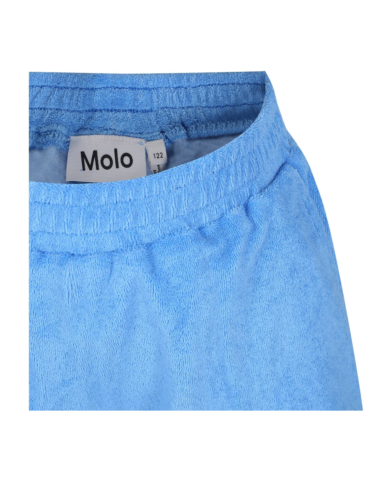 Molo Light Blue Sport Shorts Fpr Girl - Light Blue ボトムス