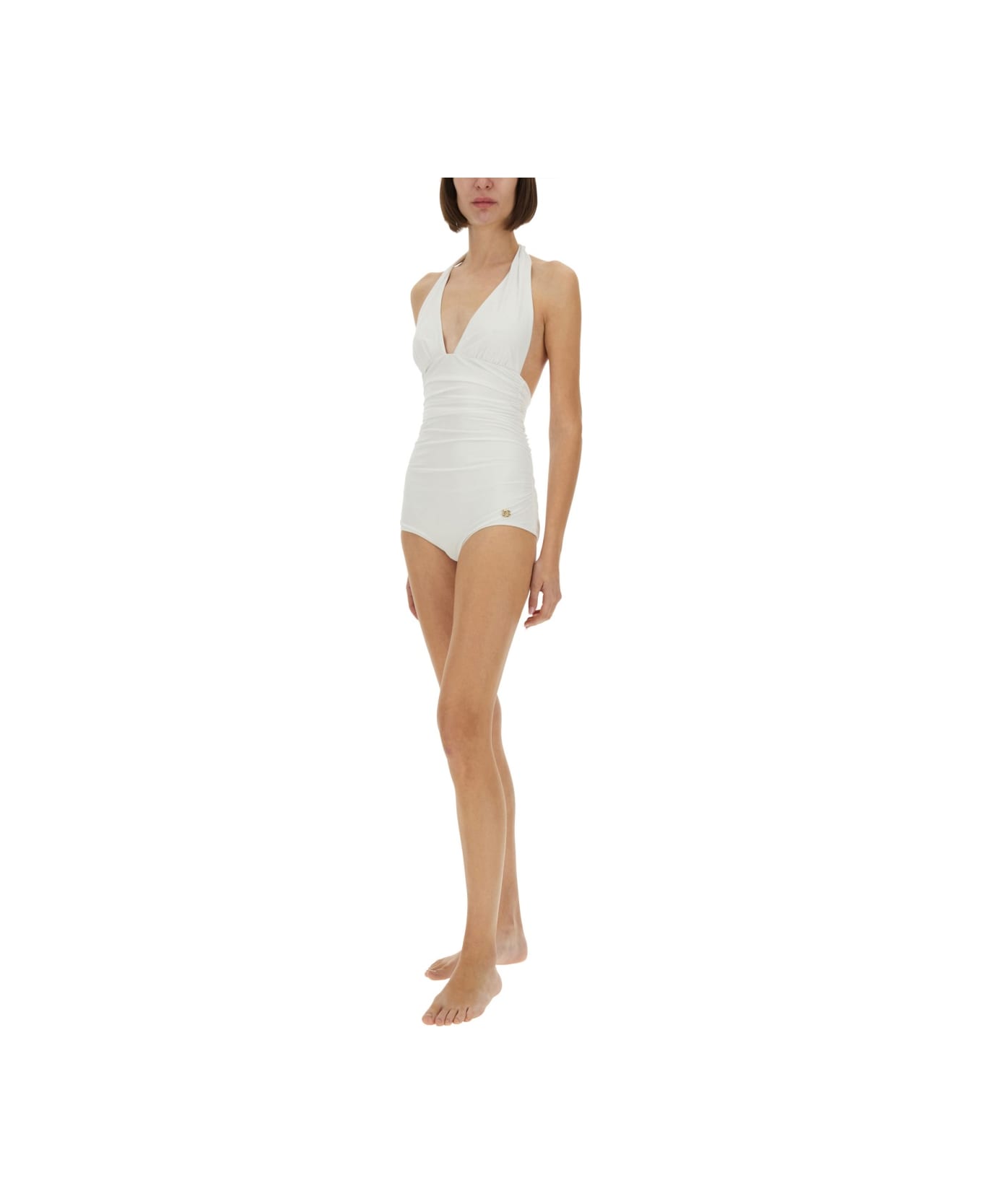 Dolce 
Gabbana Low-cut One-piece Swimsuit - WHITE