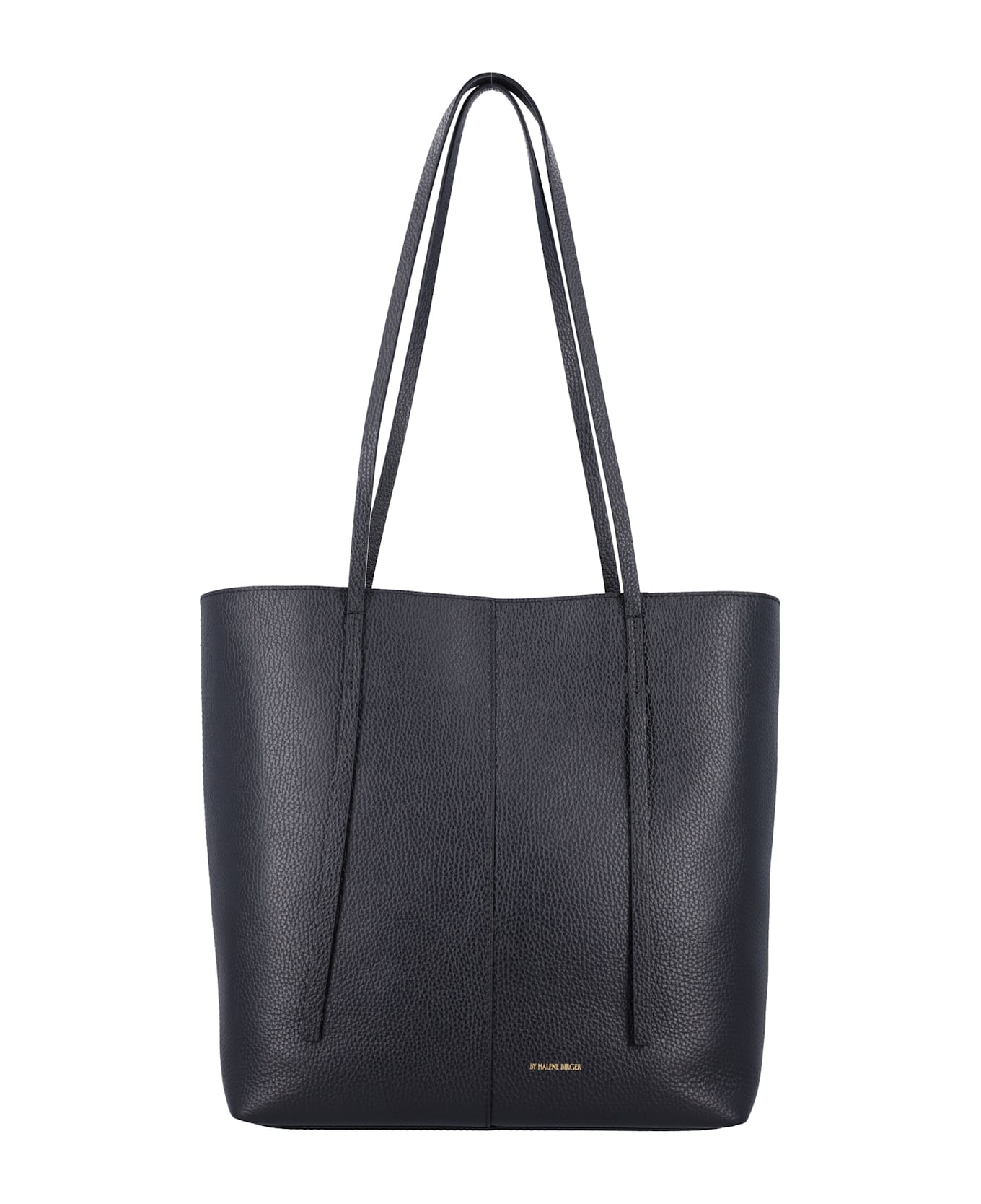 By Malene Birger Abilso Leather Tote Bag - BLACK
