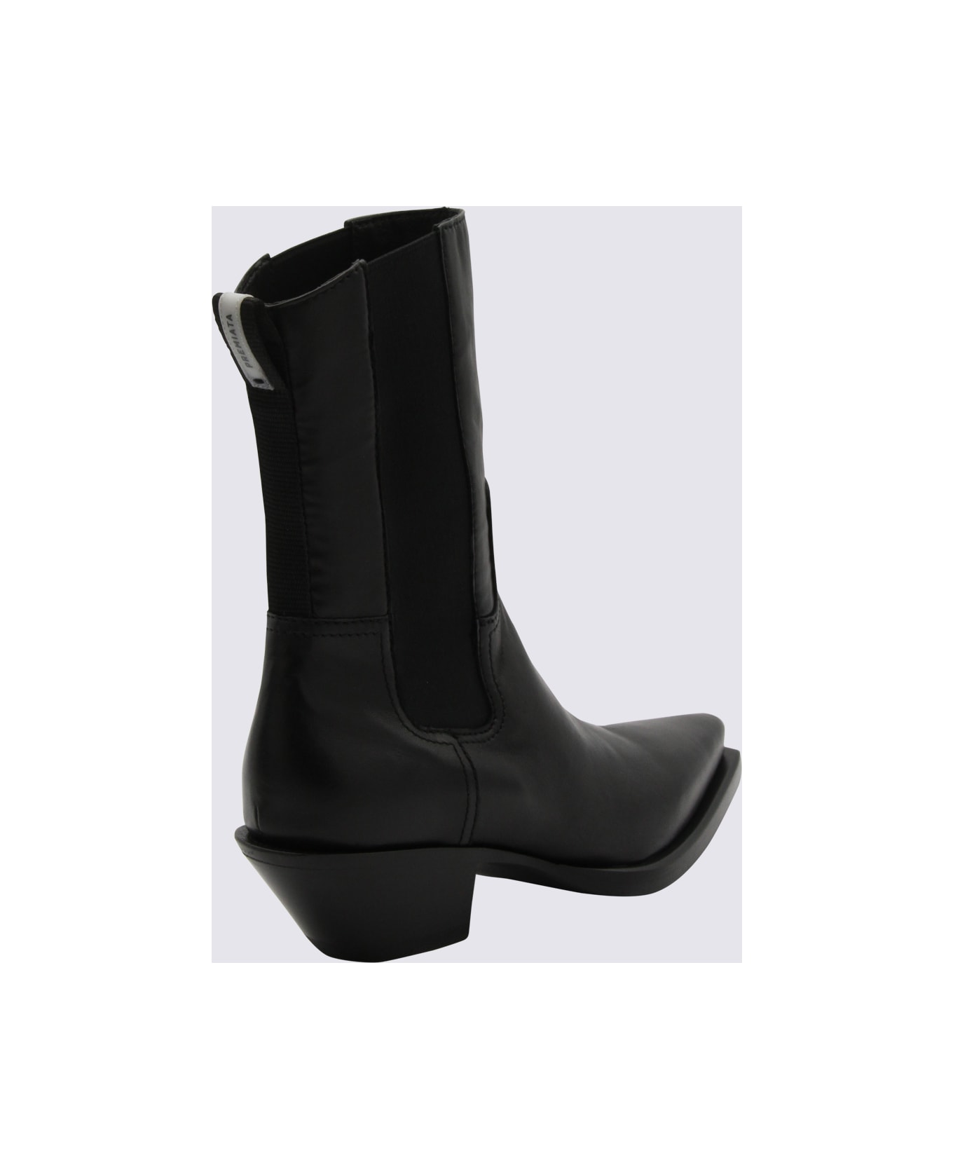 Premiata Black Leather Texas Chite Boots - Black ブーツ