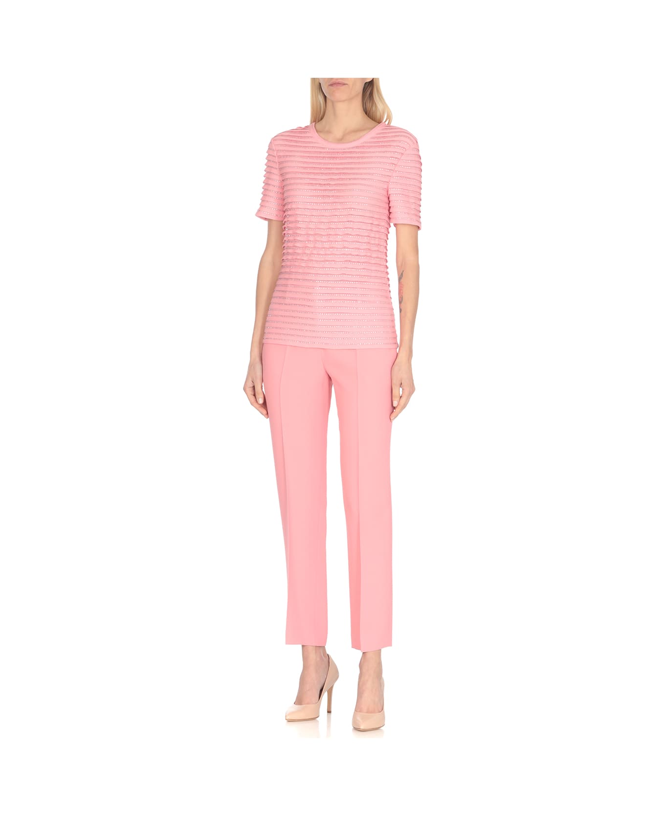 Ermanno Scervino T-shirt With Strass - Pink