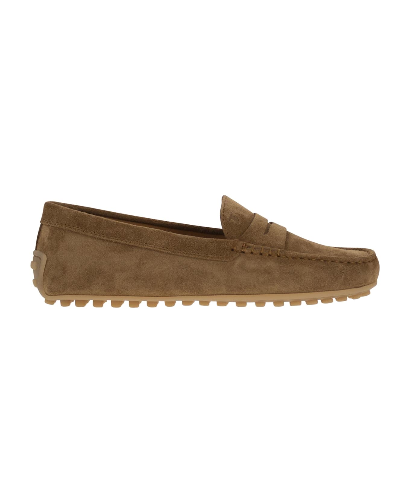 Tod's City Gommino Suede Loafer - Chestnut