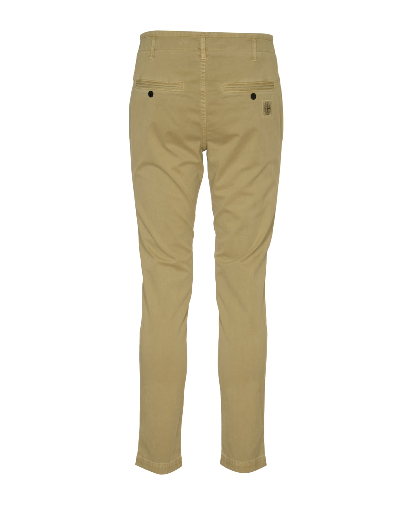 Stone Island Button Fitted Trousers - BISCUIT