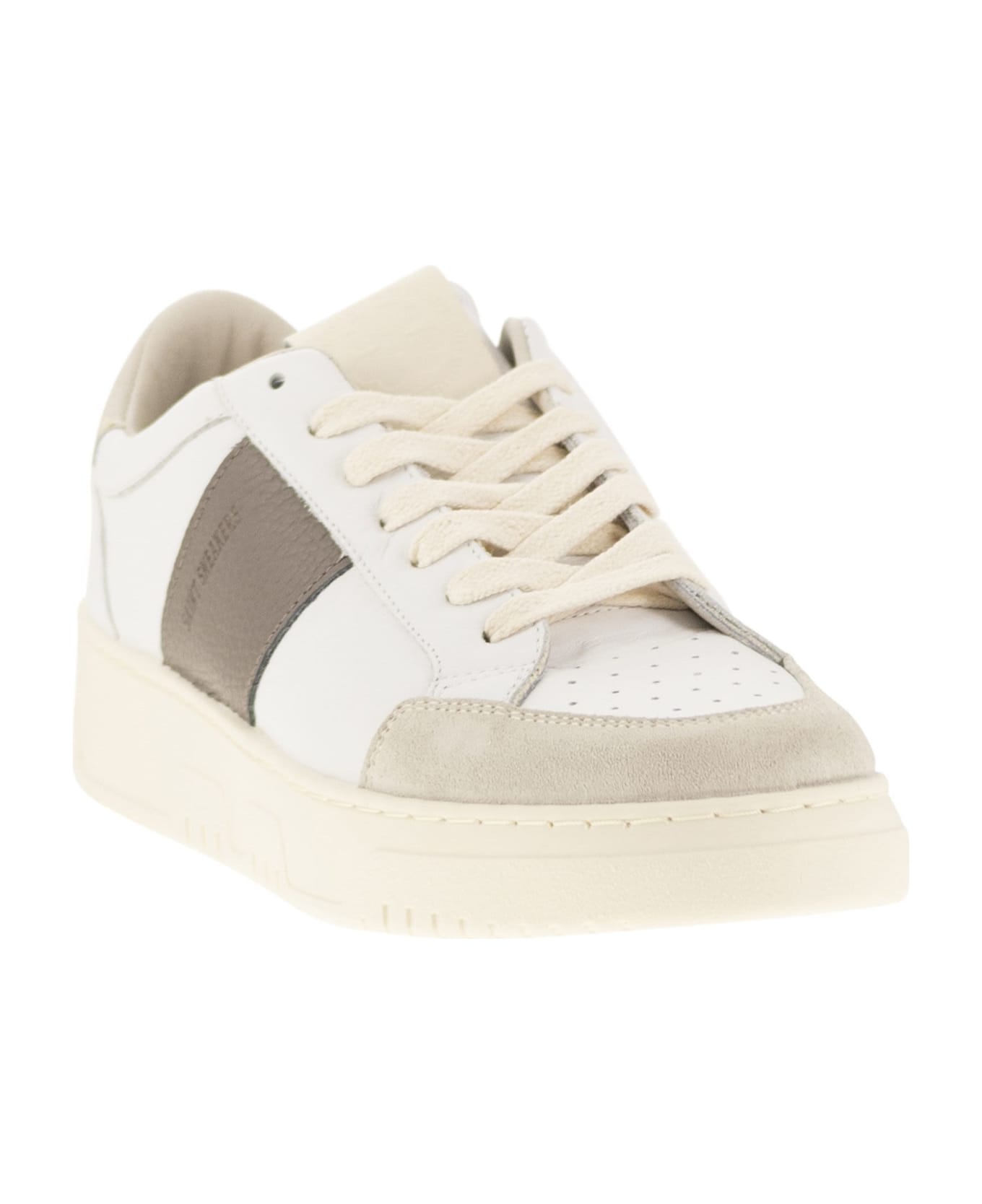 Saint Sneakers Sail - Leather And Suede Trainers - White/grey