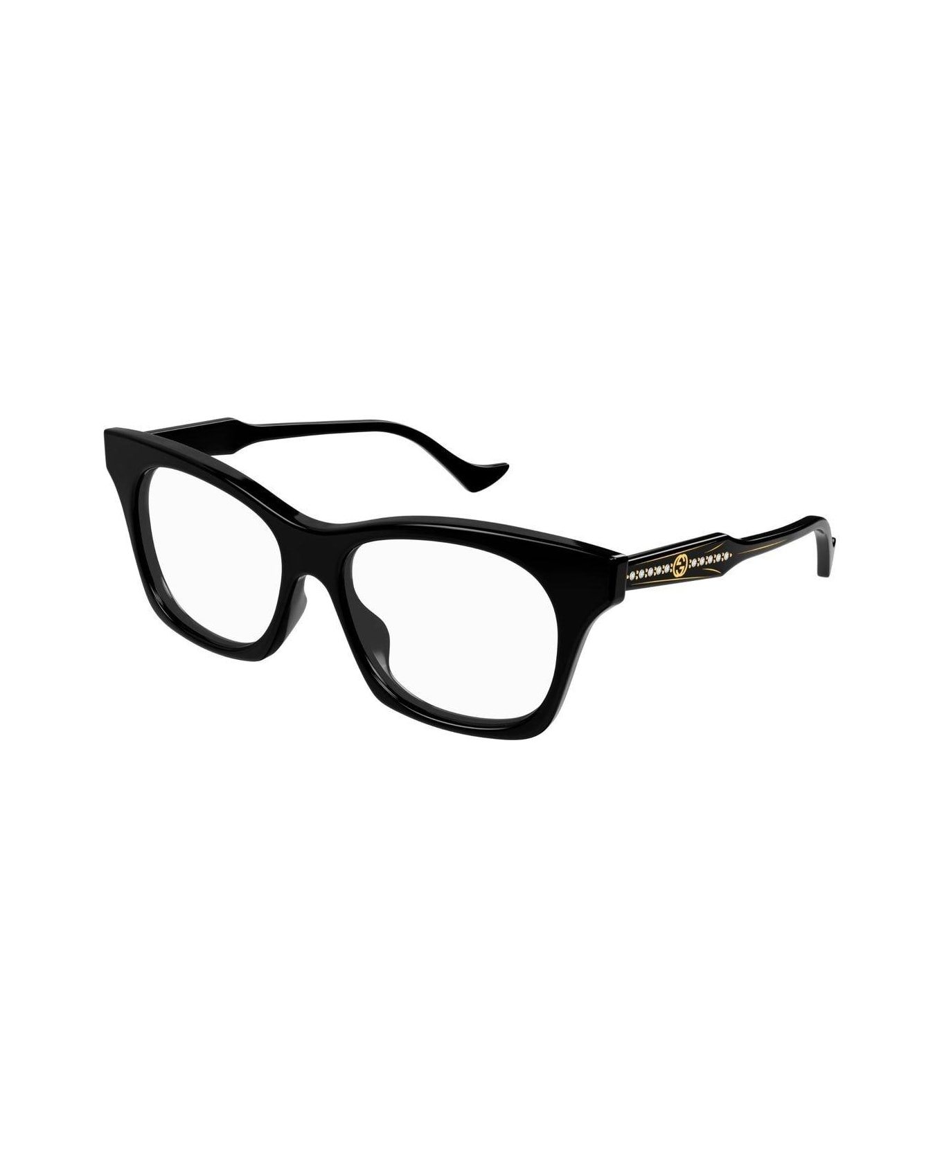 Gucci Eyewear Cat Eye Frame Glasses Glasses - 001 BLACK BLACK TRANSPARENT