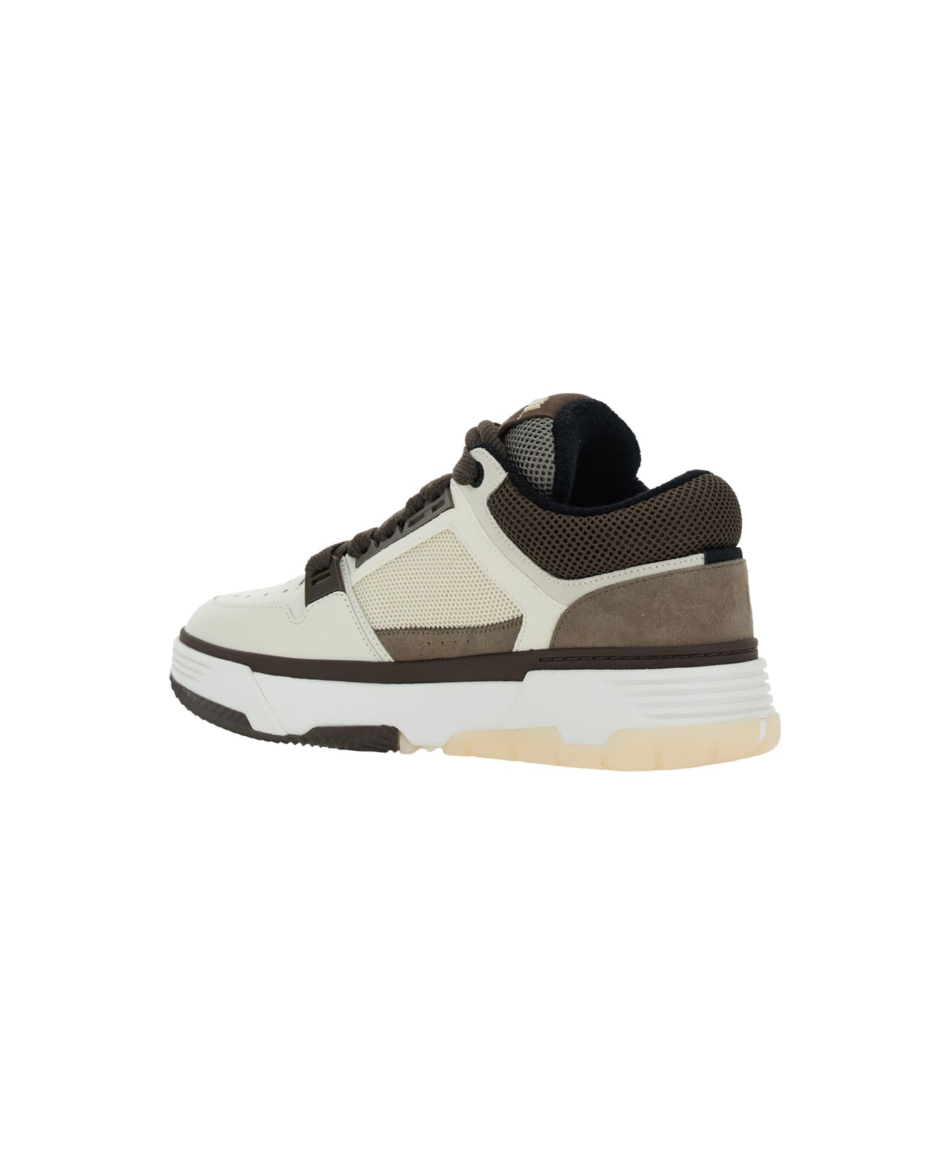 AMIRI Brown Low Top Sneakers With Logo Detail On The Side And Mesh Panels In Suede Man - Beige